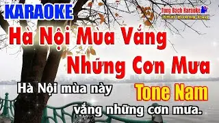 Hà Hội Mùa Vắng Những Cơn Mưa | Karaoke Tone Nam | Nhạc Sống Tùng Bách