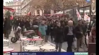 Mobilisation Etudiante - Universit&eacute;s Montpellier - Locale FR3 05 F&eacute;vrier 2009