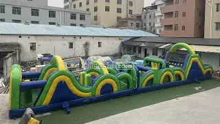 20x3.15m Inflatable Obstacle Course Bounce House Castle with Large Slides Bounce Area and Obstacles
