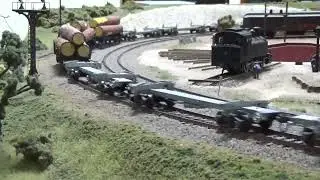 Peninsula Terminal Tank Locomotive plus 17 log cars and a logging caboose.