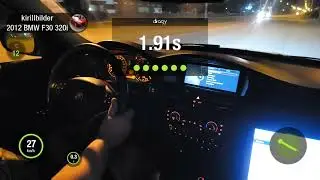 BMW e90 320i 156л.с. 0-100, stage 1