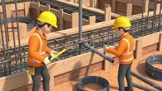 Lintel Beam Casting Process Step-by-Step | Animated Construction Site Explained in Hindi