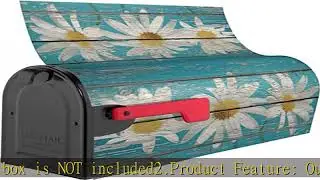 Rustic Spring Daisy Mailbox Covers Magnetic Standard Size 21x18 Inch Teal Old Wood Board Mailbox De