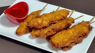 How To Make Chicken Corn Dogs | Potato and Chicken snack item |