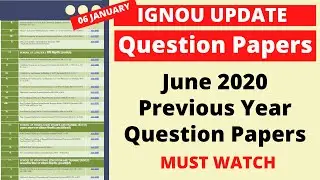 IGNOU Question Papers | June 2020 Previous Year Question Papers Download