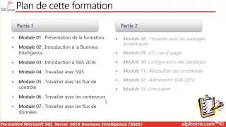 Pr&eacute;sentation de la formation Microsoft SQL Server 2016 Business Intelligence (SSIS)
