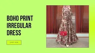 Boho Print Irregular Dress | Summer Party Kaftan Abaya for Women | Dubai Morocco Muslim Evening Gown
