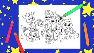 COLORING PAW PATROL STARS 😊 COLORINDO PERSONAGENS DE PATRULHA CANINA