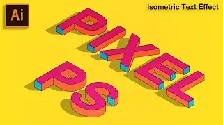 How to Create Isometric Text Effect in Adobe illustrator Tutorials #TextEffect #Pixelps
