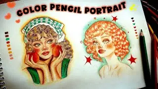 Peach Girl Portrait 🍑✨ | Colored Pencil Drawing