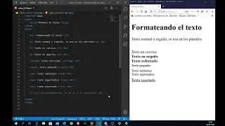 HTML - Formateando el Texto. Visual Studio Code