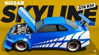 How to Make a Nissan Skyline GTR R34 Paper Model | Hot Wheels Scale DIY Tutorial
