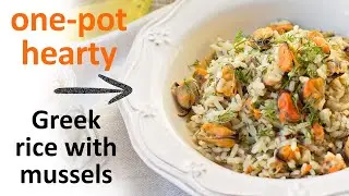 Easy, hearty, one-pot Greek rice with mussels | Midopilafo