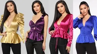 simple satin designer blouse ideas || satin blouses and tops designs and how to style satin blouses