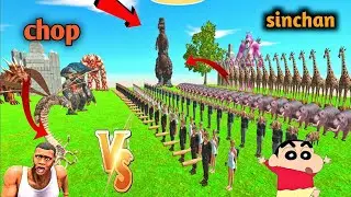 Chop ke ranthorn vs angry Jo  animal revolt battle simulator SHINCHAN and Chop