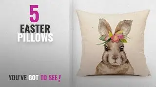 Top 10 Easter Pillows [2018]: Easter Rabbit Throw Pillow Case Cushion Cover Home Decoration Cotton
