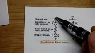 Фотодиод устанавливает ток через светодиодную схему. Объяснение