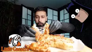 the batman calzone little ceasars | mukbang asmr (no talking)