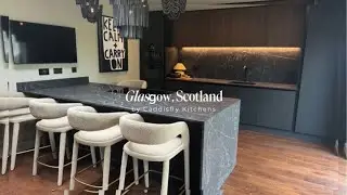 Black True Handleless Kitchen with LED Cabinet Lighting | Glasgow