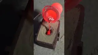 More aluminium pouring #sandcasting #furnace #diy #workshop  #metalcasting  #aluminium