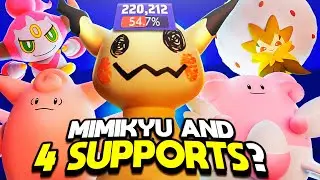 1 MIMIKYU + 4 SUPPORTS = YOUR BIGGEST NIGHTMARE ! MIMIKYU HYPER CARRY GAMEPLAY POKEMON UNITE !