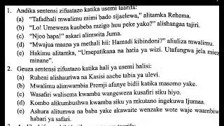 usemi halisi na usemi wa taarifa maswali na majibu