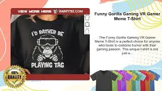 Funny Gorilla Gaming VR Gamer Meme T-Shirt