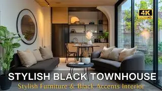 Affordable Small Townhouse Decorating Ideas: Stylish Furniture with Black Accents Interior Design