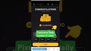 Pixel Tap By Pixelverse Daily Combo Cards l 21 June today combo Pixelverse l#pixelversedailycombo