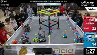 Arizona Regionals : Division 1 - QF #4-1 - 538S & 80080X vs 3344H & 2035X - Auton + Driver