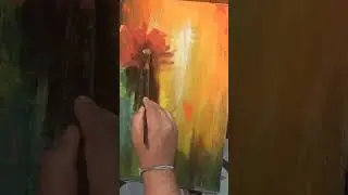 Abstract Painting of Floral Sunrise #art #artclass #paintings #drawing #sketch #viral #viralvideo