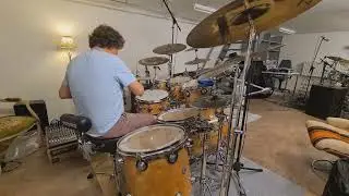 Funk fusion drum groove with 10 inch side snare ghostnotes