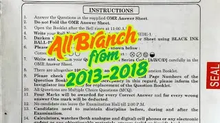 JLEE Previous Year Question paper for all Branches from 2013-2018 । Non-technical part