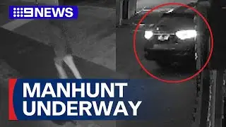 Manhunt underway after attempted carjacking of luxury car in Melbourne | 9 News Australia