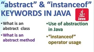 13-Core Java Tutorial | Instanceof | abstract | Eclipse IDE example