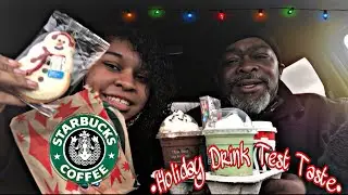 TRYING STARBUCKS HOLIDAY DRINKS *AND TREATS* 2020 #starbucks #vlogmas #holidaydrinks