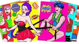JINU SAJA BOYS Forced Girlfriend RUMI HUNTRIX To Lose Weight| KPOP DEMON HUNTERS | STICKER BOOK DIY 