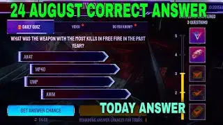 Today answer in freefire| 24 august anniversary quiz freefire| aaj ka answer
