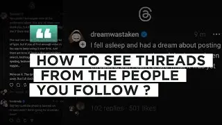 How to see threads from the people you follow on Threads app | Threads an Instagram app