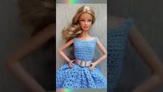 How to crochet barbie doll dress #crochetaddict #barbie #barbiedoll