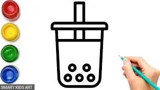 How To Draw Cute Drink Milk Coffee | How To Draw A Cute Coffee Cup | Draw Smart