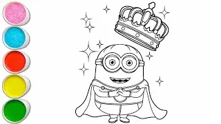 Cute Minion Drawing for kids, Painting & Coloring for kids, Toddlers | Let's Draw Together