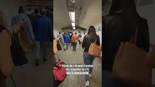 free subway transfer... from (6) to (7). tail end of Friday rush hour .  -- my NYC moments.
