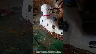 Dog statue doll 🐶 #pottery #potteryart #doglover #terracota #terracotaclay