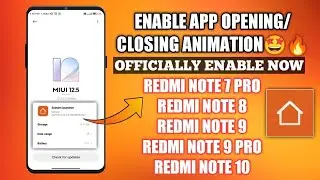 How to Enable app opening/closing animation on Redmi note 9 pro|Note 7 pro|Note 8|Note 9