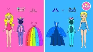 PAPER DOLLHOUSE TWINS WARDROBE PINK AND BLUE