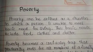 Short note about Poverty in English || Essay on Poverty in English