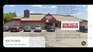 Denny's closing in college station tx for Zaxby's to open and this denny's closing July 17th 2025