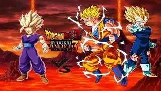 Dragon Ball Z Budokai Tenkaichi 3 Versión Latino Final Gohan SSJ2 VS GOKU SSJ2 Y Majin Vegeta SSJ2.