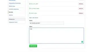 Add secret to GitHub repository
